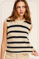 The Hamptons Chunky Stripe Sleeveless Sweater Top