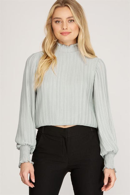 Work With Me Teal Pleated Blouse