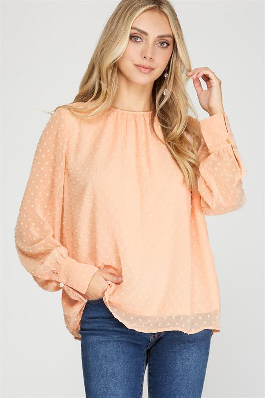 Spin You Around Peach Blouse