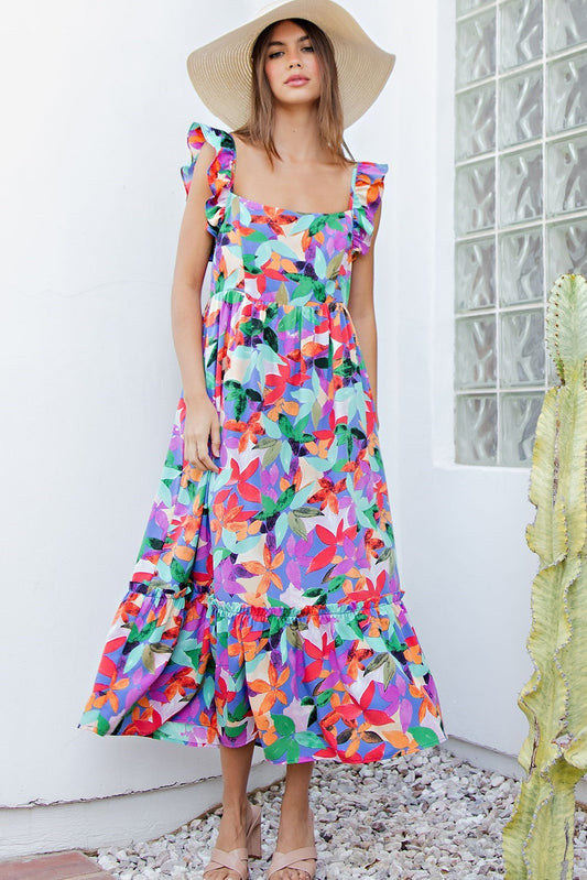 Show You Off Multi-Colored Floral Midi Dress