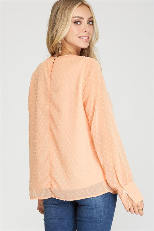 Spin You Around Peach Blouse