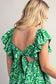 Lime Lush Ruffled Mini Dress (Green/Blue Multi)