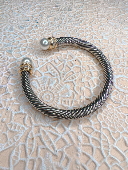 Large Pearl Twisted Cable Bracelet