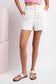 Brunch Rush White Button Front Shorts