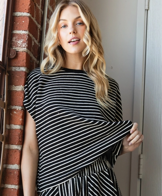 Old Money Striped Lounge Top